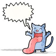 cartoon cat sticking out tongue N3