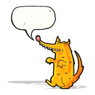 cartoon scruffy dog with speech bubble