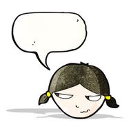 cartoon annoyed woman with speech bubble N217