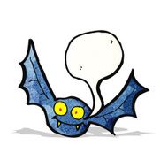 cartoon bat with speech bubble N28
