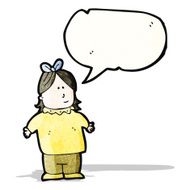 cartoon fat girl with speech bubble