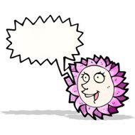 cartoon flower with face