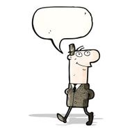 cartoon businessman walking to work N8