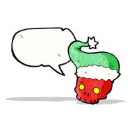 cartoon skull in santa hat