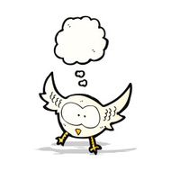 cartoon owl with thought bubble N73