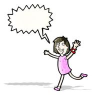 joyful woman cartoon