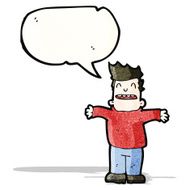 cartoon happy man with open arms