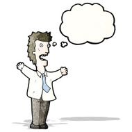 cartoon businessman worrying