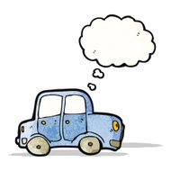 cartoon car with thought bubble N44