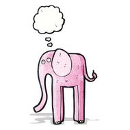 cartoon elephant with thougth bubble