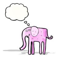 cartoon elephant with thougth bubble N3