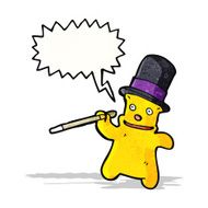 cartoon teddy bear wearing top hat