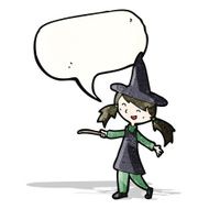cartoon little witch