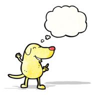 cartoon dog with thought bubble N21