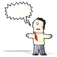 cartoon welcoming office man