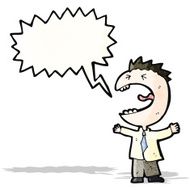 cartoon shouting school boy
