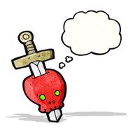 sword in skull cartoon tattoo