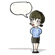 cartoon woman with speech bubble N37