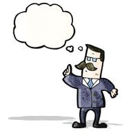 cartoon businessman making point