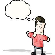 cartoon man with thought bubble N8