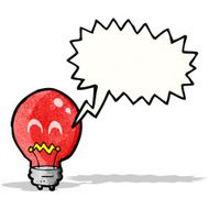 cartoon red light bulb