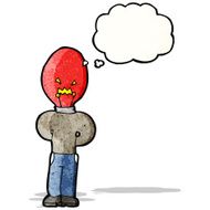cartoon red light bulb head man N4