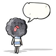 cartoon dead head cloud creature