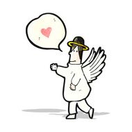 cartoon angel with love heart