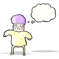 cartoon old woman with thought bubble N8
