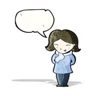 cartoon woman with speech bubble N38