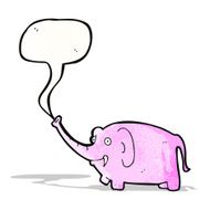 cartoon pink elephant N13