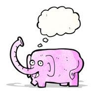 cartoon pink elephant N14