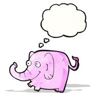 cartoon pink elephant N16