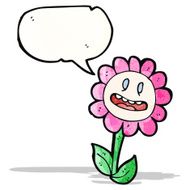 retro cartoon flower