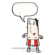 cartoon happy man in boxer shorts