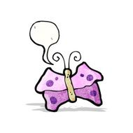 cartoon butterfly with speech bubble N4