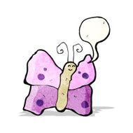 cartoon butterfly with speech bubble N5