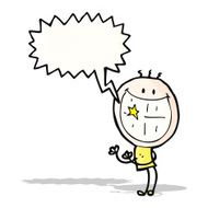 grinning doodle man cartoon