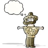 cartoon man in mexican costume N3