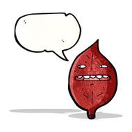 cartoon leaf with speech bubble