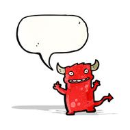 cartoon little monster with speech bubble N37