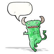 cartoon little monster with speech bubble N38