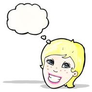 happy cartoon woman