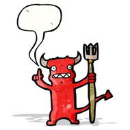 cartoon little monster with speech bubble N39
