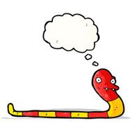 cartoon snake with thought bubble N75