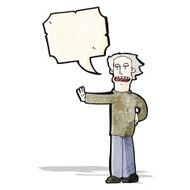 cartoon man gesturing to stop