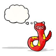 cartoon snake with thought bubble N76