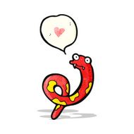 cartoon snake with speech bubble N86