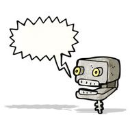 talking robot head cartoon