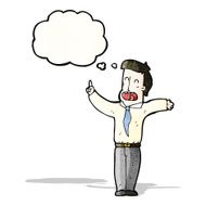 cartoon man with thought bubble N9